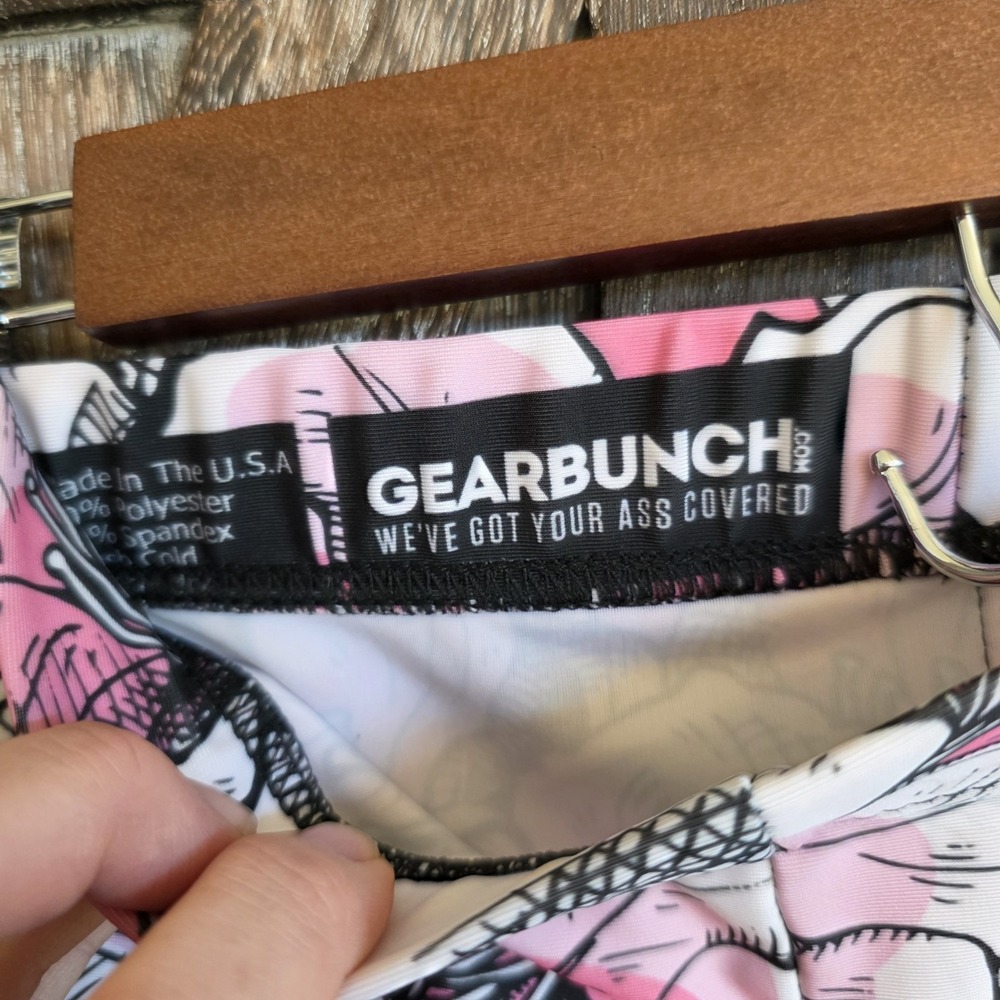 Gearbunch Leggings Women's Size 3XL White Pink Black Floral Skull Graphics - Picture 4 of 7